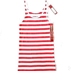 💋Red and White Striped Tank